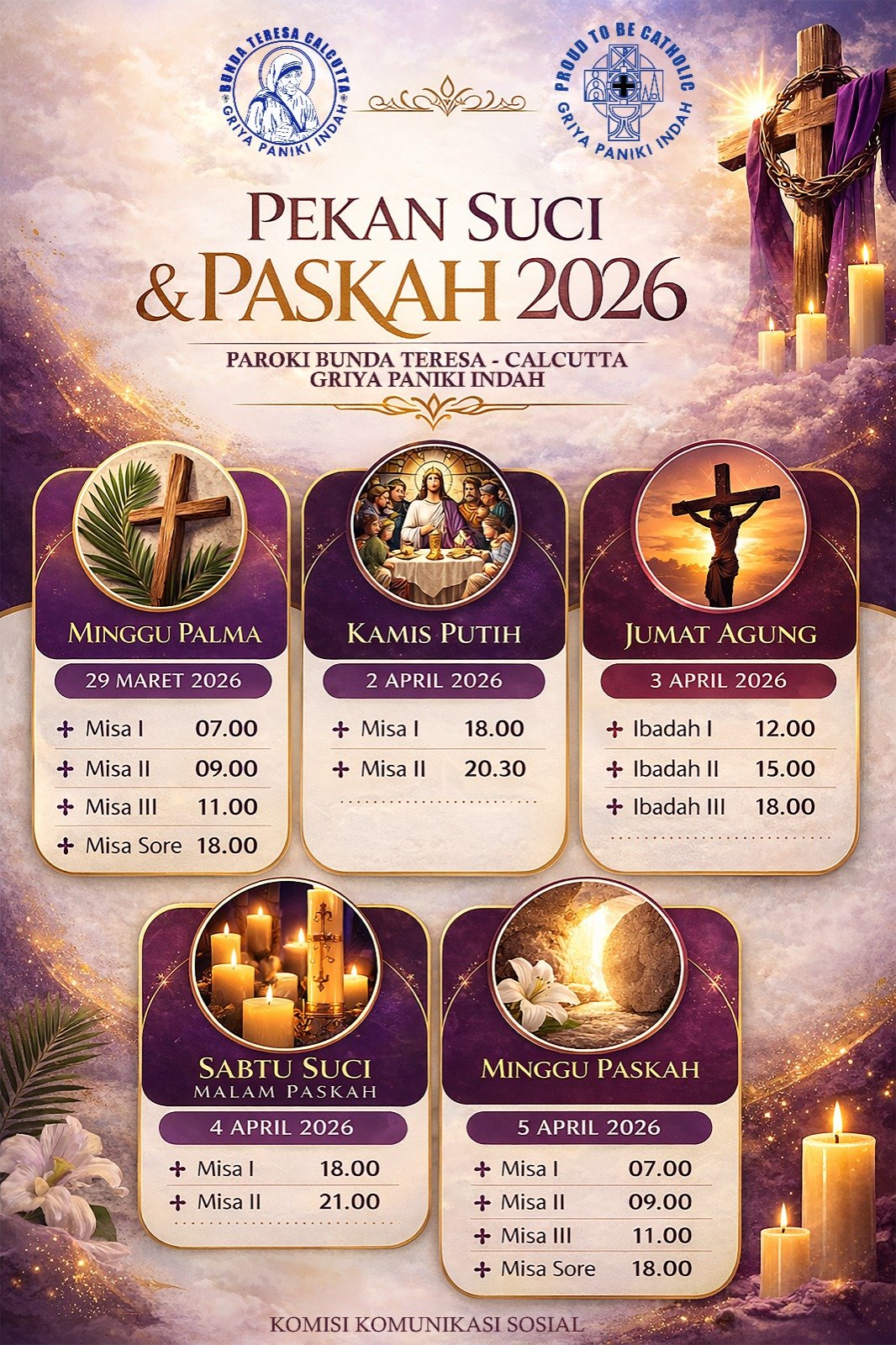 Jadwal Pekan Suci dan Paskah